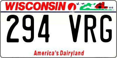 WI license plate 294VRG