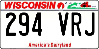 WI license plate 294VRJ