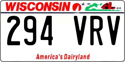 WI license plate 294VRV