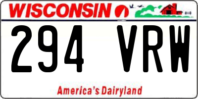 WI license plate 294VRW