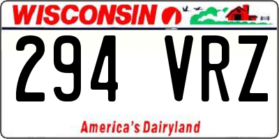 WI license plate 294VRZ