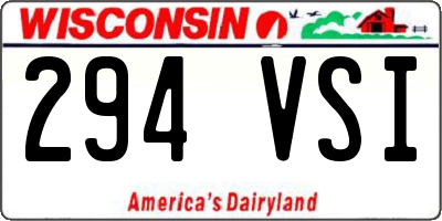 WI license plate 294VSI