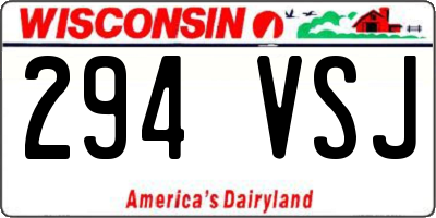 WI license plate 294VSJ