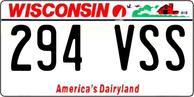 WI license plate 294VSS