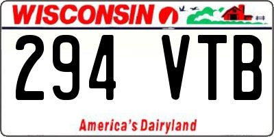 WI license plate 294VTB