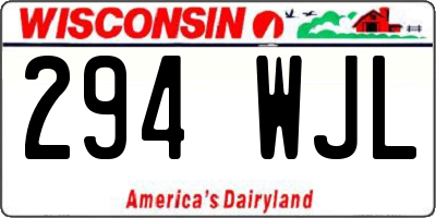 WI license plate 294WJL