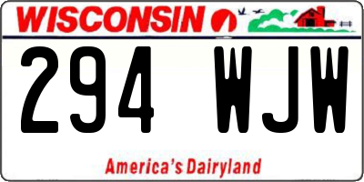 WI license plate 294WJW