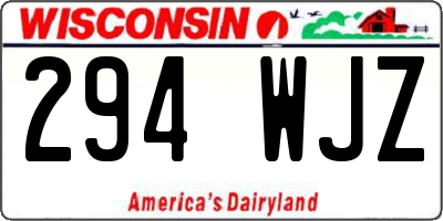 WI license plate 294WJZ