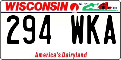 WI license plate 294WKA
