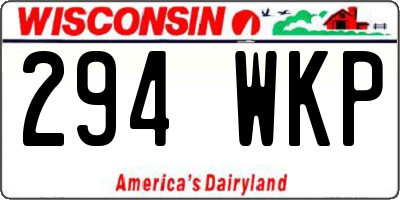 WI license plate 294WKP