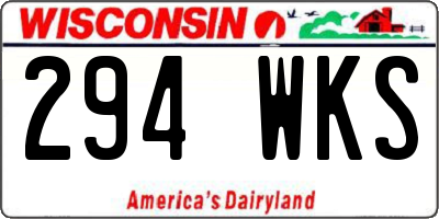 WI license plate 294WKS