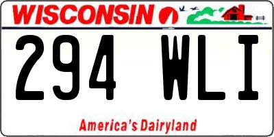 WI license plate 294WLI