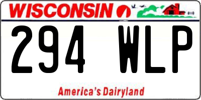 WI license plate 294WLP