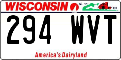 WI license plate 294WVT