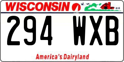 WI license plate 294WXB