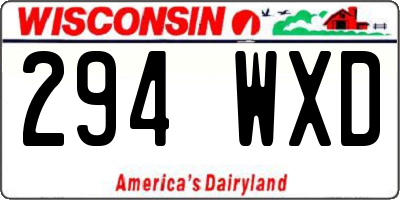WI license plate 294WXD