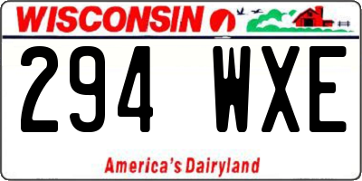 WI license plate 294WXE