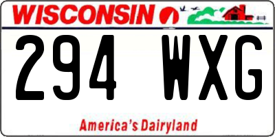 WI license plate 294WXG