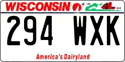 WI license plate 294WXK