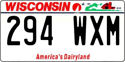 WI license plate 294WXM