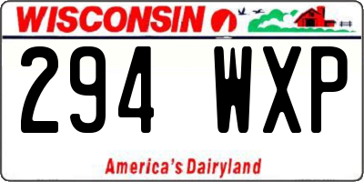 WI license plate 294WXP