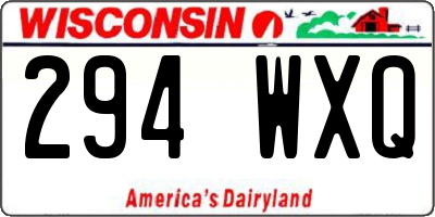 WI license plate 294WXQ