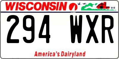 WI license plate 294WXR