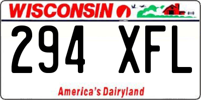 WI license plate 294XFL