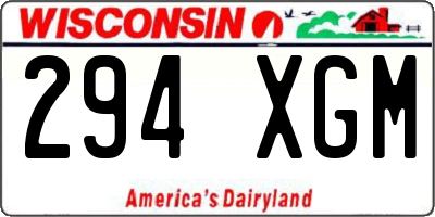 WI license plate 294XGM