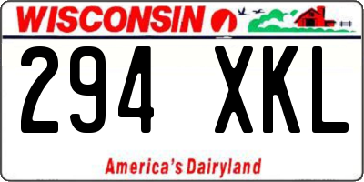 WI license plate 294XKL