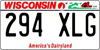 WI license plate 294XLG