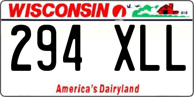 WI license plate 294XLL