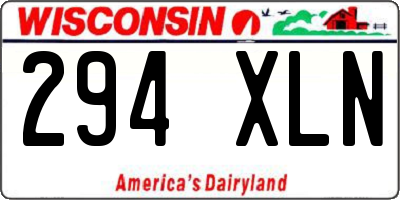 WI license plate 294XLN