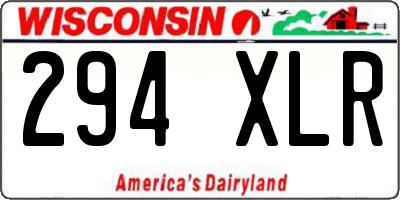 WI license plate 294XLR