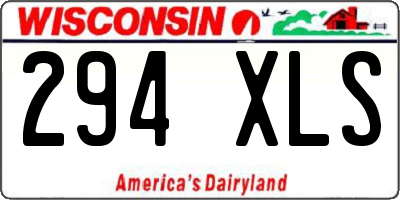 WI license plate 294XLS