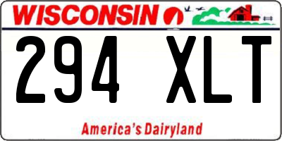 WI license plate 294XLT
