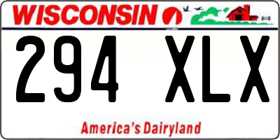 WI license plate 294XLX