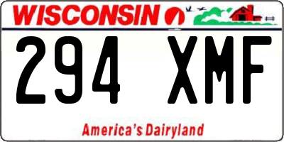 WI license plate 294XMF