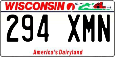 WI license plate 294XMN