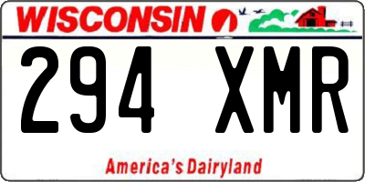 WI license plate 294XMR