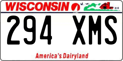 WI license plate 294XMS