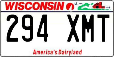WI license plate 294XMT