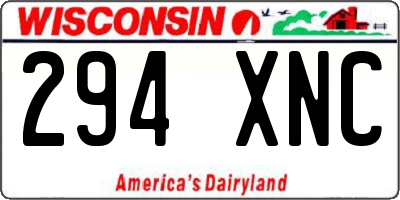 WI license plate 294XNC