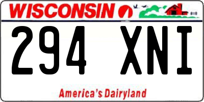 WI license plate 294XNI