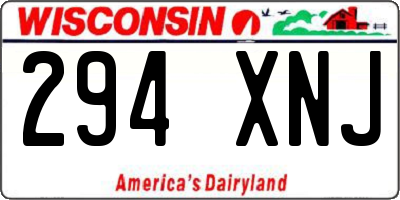 WI license plate 294XNJ