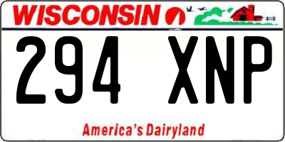 WI license plate 294XNP