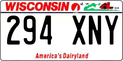 WI license plate 294XNY