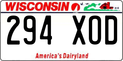 WI license plate 294XOD