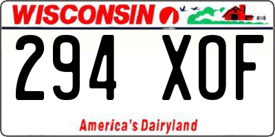 WI license plate 294XOF