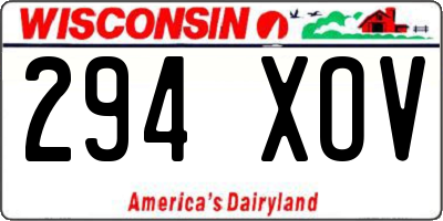 WI license plate 294XOV